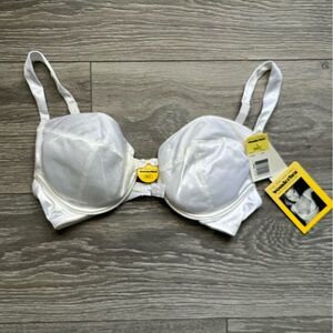 NEW Vintage 1994 Wonderbra White Satin Push Up Plunge Bra Size 36C Classic Basic